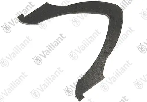Vaillant Halter in schwarzer Farbe, geformt mit zwei Auslöchern an den Enden, angezeigt auf weißem Hintergrund.